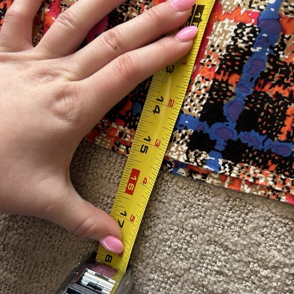 J. Crew Abstract Plaid Print Mini Skirt Womens Size 2 Stretch Colorful Retro Y2K - Picture 2 of 8